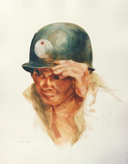 "Life Saver" - An artist's study of one of the hospital corpsmen learning battlefield duties at the Navy's Medical Field Service School at Camp Lejeune.