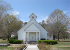 Building TC-601 Chapel, entrance on primary east elevation