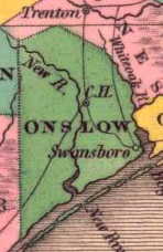 1824 map of Onslow County