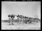 Although an impressive ceremonial position, firing from a standing position on the battlefield carried the risk of exposure to enemy fire and loss of accuracy, March 1943.