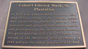 Freeman Creek Col. Edward Ward, Sr. Plantation Marker