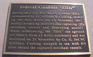 Snead's Ferry Gate Federal Gundboat Marker