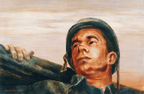 A study of one of the Navy's "battlefield Samaritans" made during training at the Medical Field Service School at Camp Lejeune.