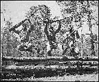 A trio of recruits in training to take their places as fighting Leathernecks in the U.S. Marine Corps, run the rugged obstacle course at Camp Lejeune, NC [Montford Point Camp]. The Marine recruits have shown such excellent results in their aptitudes and leadership capacities that an expanded Navy recruiting program is now underway. April 1943