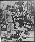 Photograph of Three Marine Corps Women Reservists, Camp Lejeune, North Carolina. October 16, 1943