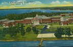 Historic postcard featuring the US Naval Hospital at Marine Corps Base Camp Lejeune (US Marine Corps Archives)