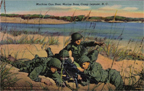 Historic postcard featuring a Machine Gun Nest, Marine Corps Base Camp Lejeune (US Marine Corps Archives)